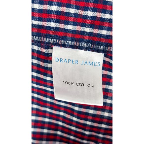 Draper James Deana Smocked Midi Dress Picnic Plaid Womens Plus Size 3X Red Blue - Picture 9 of 10